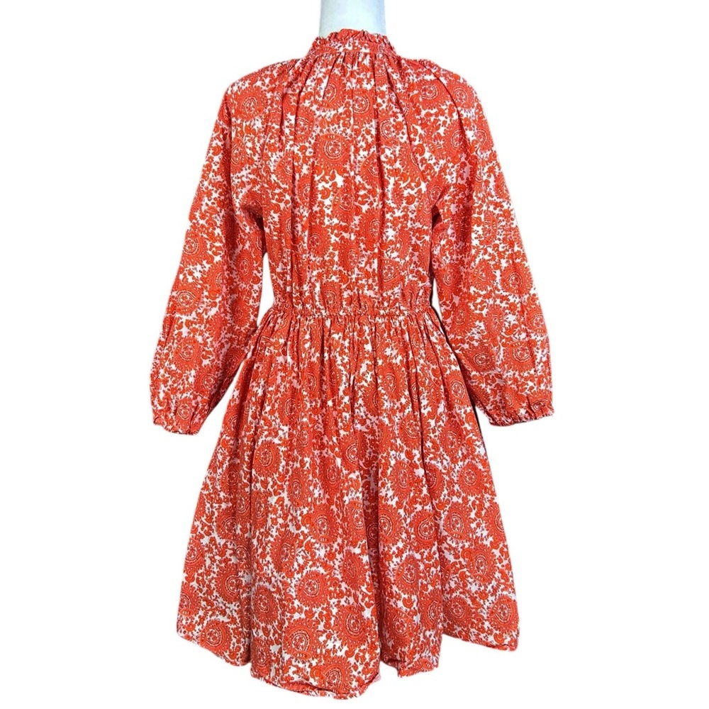 J Crew Mini Dress Med Tall Ruffle Collar Poplin Floral Preppy Closet Essential - Picture 4 of 15